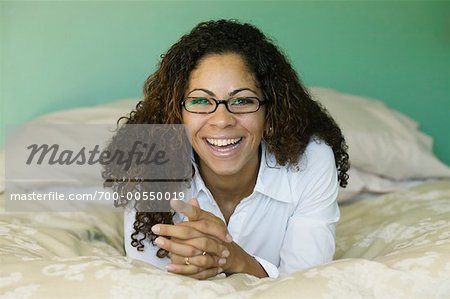 Portrait of Woman on Bed
