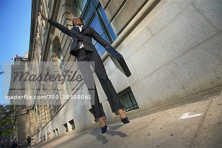 Businesswoman Cheering, Toronto, Ontario, Canada