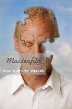 Man With Face as Jigsaw Puzzle