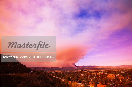 Smoke from Brush Fires, Simi Valley and San Fernando Valley, California, USA