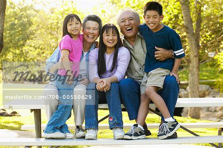 Grandparents and Grandchildren Outdoors