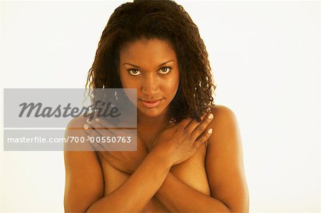 Portrait of Woman Covering Breasts