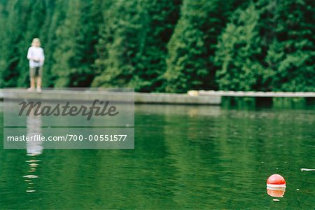 Boy Fishing, Buntzen Lake, British Columbia, Canada