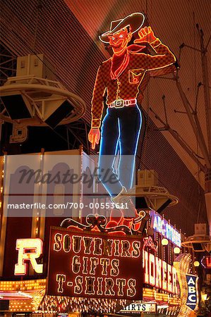 Vegas Vic Sign, Fremont Street, Las Vegas, Nevada, USA