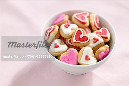 Bowl of Heart-Shaped Cookies