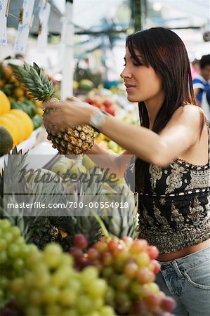 Woman Shopping at Street Market, Sao Paulo, Brazil