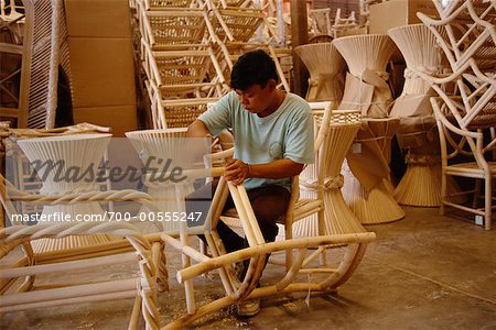 Man Making Chair, Philippines Man Making Chair, Philippines