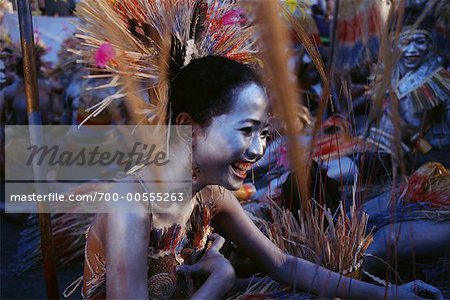 Woman in Parade with Traditional Costume, Cebu, Philippines Woman in Parade with Traditional Costume, Cebu, Philippines