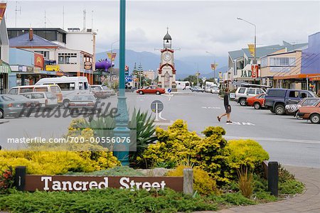 Street Scene on Tancred Street, Hokitika, South Island, New Zealand