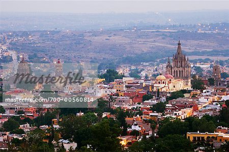 Überblick über San Miguel de Allende Guanajuato, Mexiko