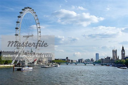 Millennium Wheel and Skyline, London, England