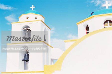 Außenseite der Kirche, Oia, Santorini, Griechenland