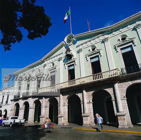 Façade du bâtiment, Merida, Yucatan, Mexique