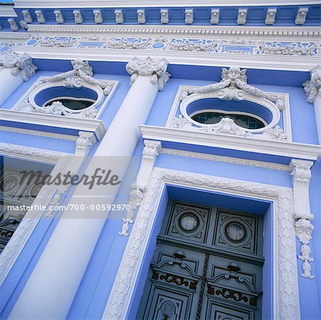 Fassade und Eingang des Gebäudes, Merida, Yucatan, Mexiko