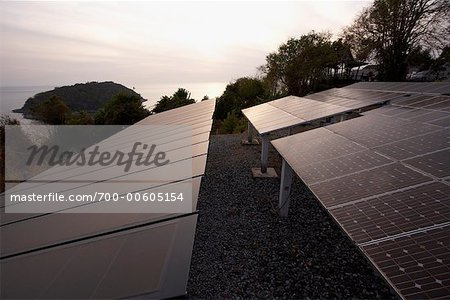 Sonnenkollektoren, Promthep Alternative Energie-Station, Cape Promthep, Phuket, Thailand