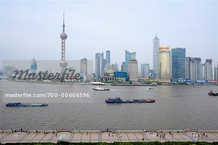 Skyline from the Bund, Pudong, Shanghai, China