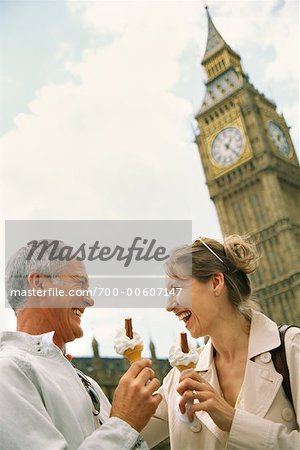 Couple Eating Ice Cream, London, England