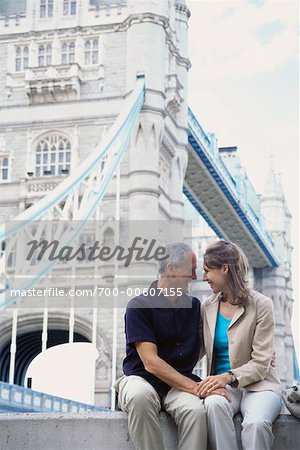 Couple at Tower Bridge, London, England