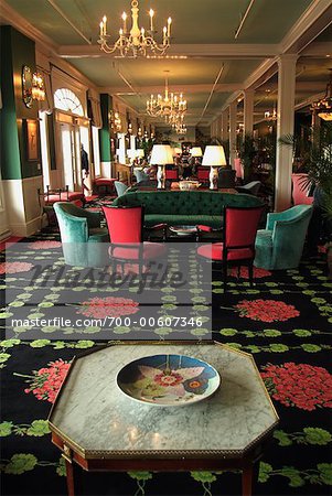 Interior of Lobby at Grand Hotel, Mackinac Island, Michigan, USA