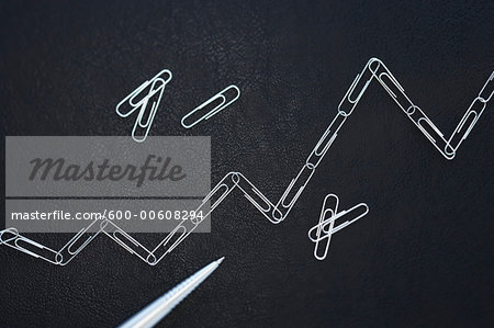 Line Graph Made of Paper Clips Line Graph Made of Paper Clips