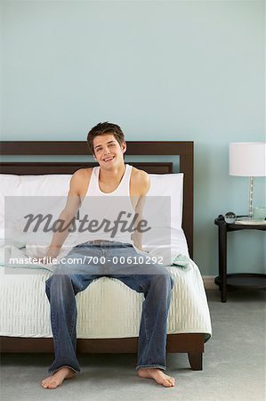 Portrait of Man on Bed