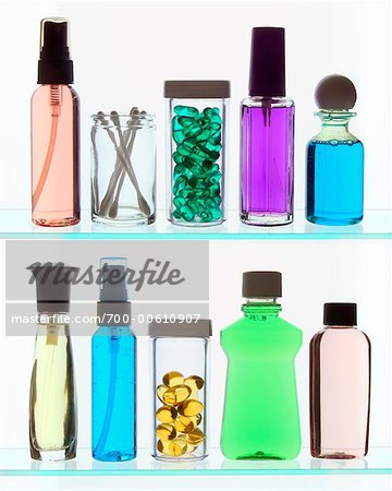 Bottles in Medicine Cabinet