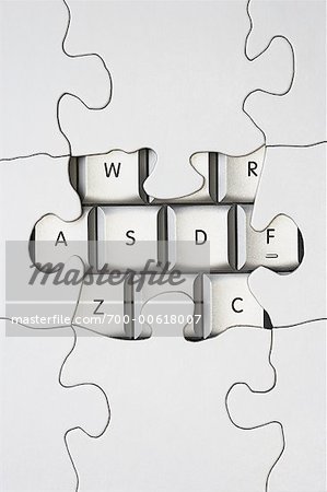 Missing Puzzle Piece Showing Computer Keyboard