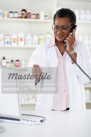 Pharmacist Using Phone