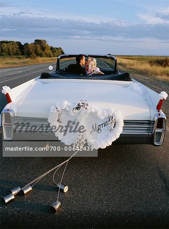 Newlyweds in Car