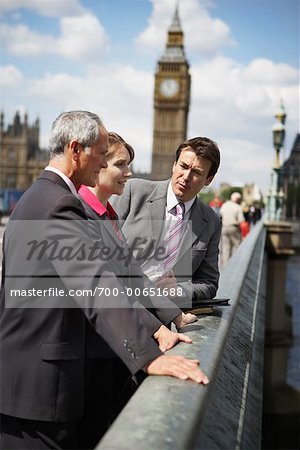 Business People on Westminster Bridge, London, England