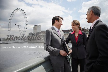 Business People on Westminster Bridge, London, England