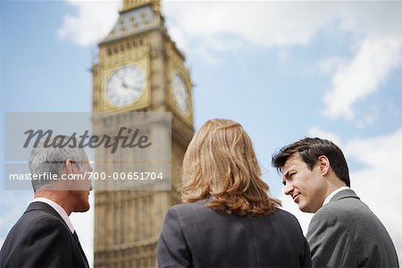 Business People Talking Outdoors, London, England