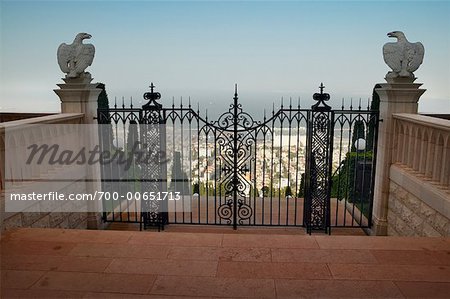 Iron Gates to Bahai Shrine and Gardens, Haifa, Israel