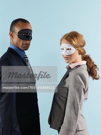 Business People Wearing Masks