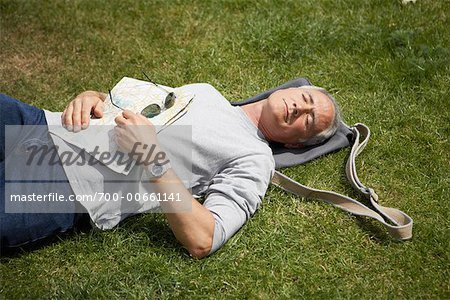 Man Lying on Grass