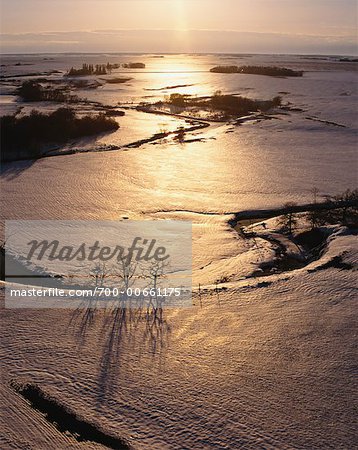 Rivière souris et paysage, Manitoba, Canada