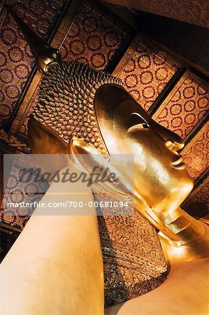 Statue de Bouddha couché, Wat Pho, Bangkok, Thaïlande