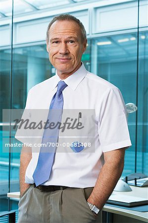 Portrait of Businessman with Ink Spot on Shirt