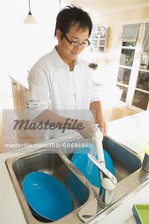 Mann Waschen Gerichte