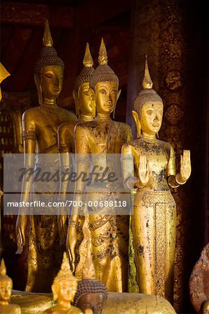 Buddha Statues in Wat May Temple, Luang Prabang, Laos