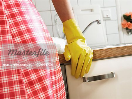 Woman doing washing up