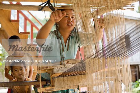 Woman Weaving, Laos