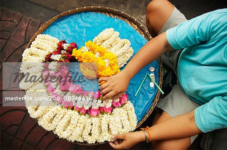 Woman Selling Flowers, Bangkok, Thailand