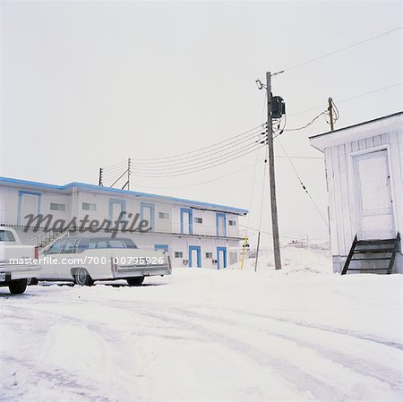 Cars in Parking Lot in Winter