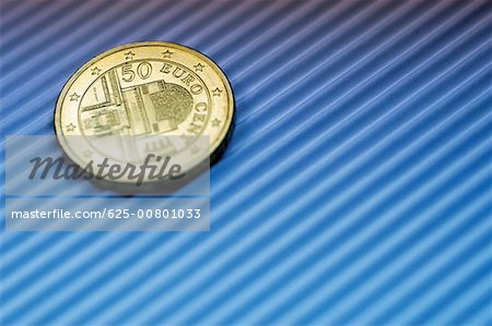Close-up of Eurocent coin Close-up of Eurocent coin