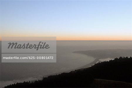 Panoramic view of the sea at dusk