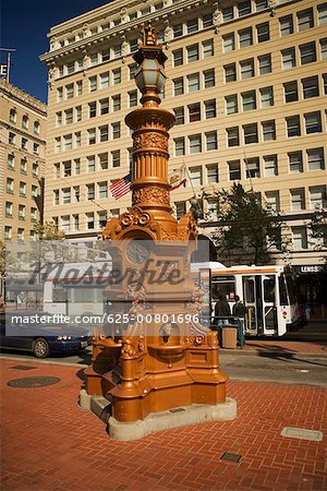 Lamppost in front of a building, San Francisco, California, USA