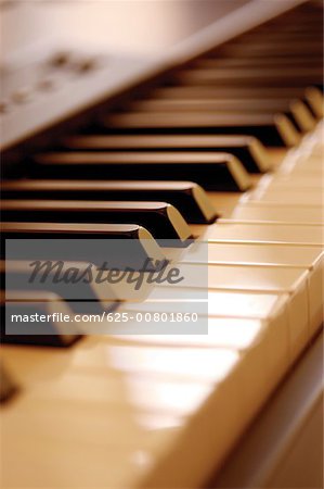 Piano keyboard, close-up