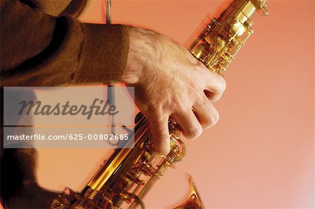 Musician playing the saxophone