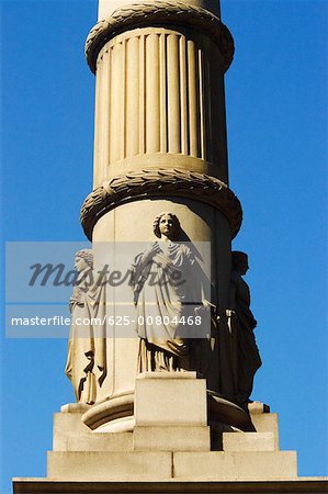 Low angle view of civil war statues, Boston Common, Boston, Massachusetts, USA